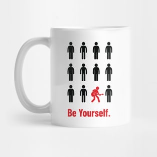 Be Yourself Guitarist Stickman Silhouette Light Theme Mug